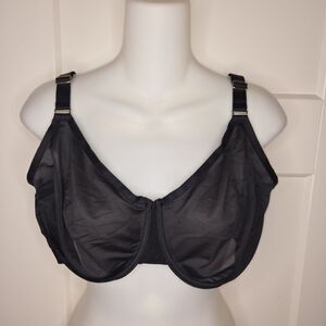 Soma Unbelievable Minimizer Bra Black Sheer Full Coverage Underwire 40DDD